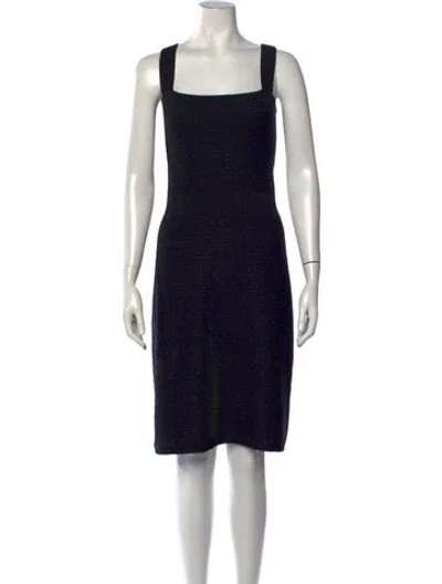 Pre-owned St. John Couture Tweed Knee-length Dress In Black