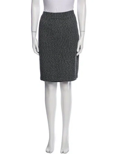 Pre-owned St. John Couture Tweed Knee-length Skirt In Black