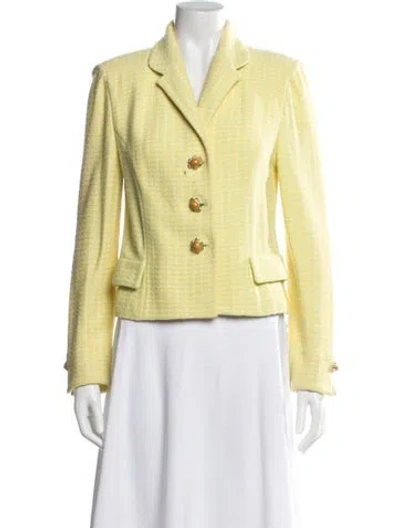 Pre-owned St. John Couture Tweed Pattern Blazer In Multi