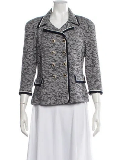 Pre-owned St. John Couture Tweed Pattern Blazer In Multicolor