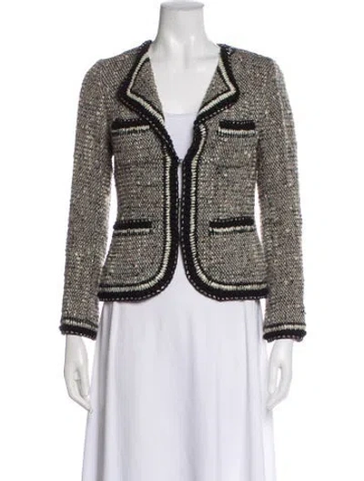 Pre-owned St. John Couture Tweed Pattern Blazer In Neutral