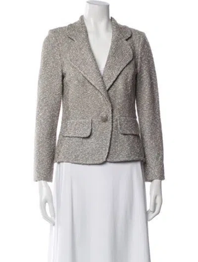 Pre-owned St. John Couture Tweed Pattern Blazer In Neutral