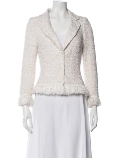 Pre-owned St. John Couture Tweed Pattern Blazer In Neutral