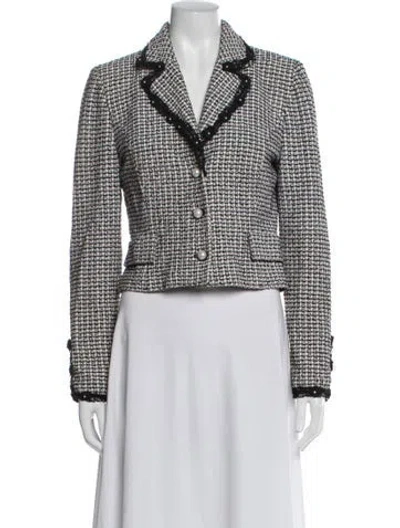 Pre-owned St. John Couture Tweed Pattern Blazer In Neutral