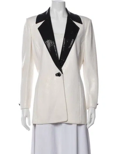 Pre-owned St. John Couture Tweed Pattern Blazer In Neutrals