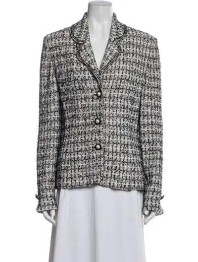 Pre-owned St. John Couture Tweed Pattern Blazer In Neutrals