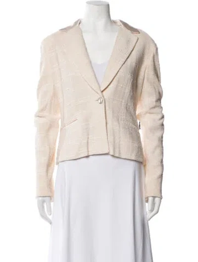 Pre-owned St. John Couture Tweed Pattern Blazer In Neutrals