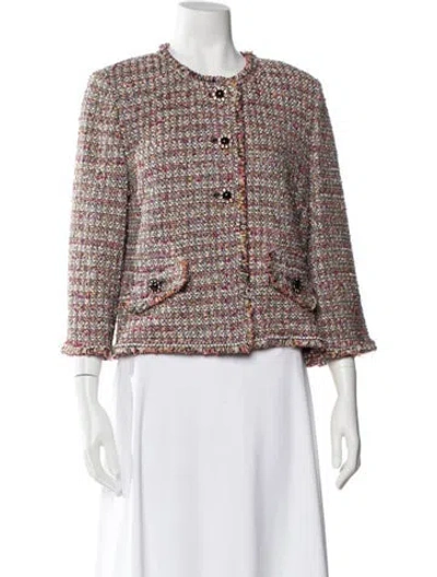 Pre-owned St. John Couture Tweed Pattern Bolero In Multi
