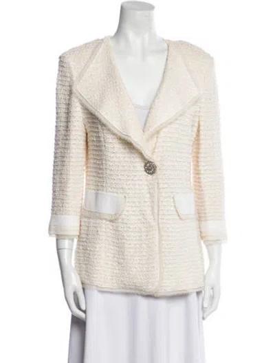 Pre-owned St. John Couture Tweed Pattern Evening Jacket In Multi