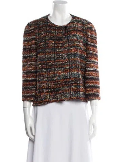 Pre-owned St. John Couture Tweed Pattern Evening Jacket In Multi