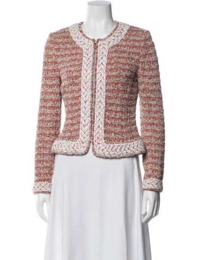 Pre-owned St. John Couture Tweed Pattern Evening Jacket In Multi