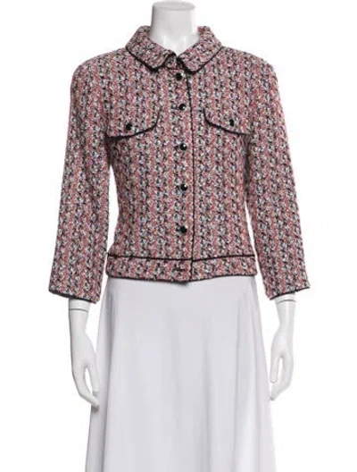 Pre-owned St. John Couture Tweed Pattern Evening Jacket In Multi
