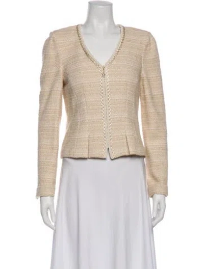 Pre-owned St. John Couture Tweed Pattern Evening Jacket In Neutral
