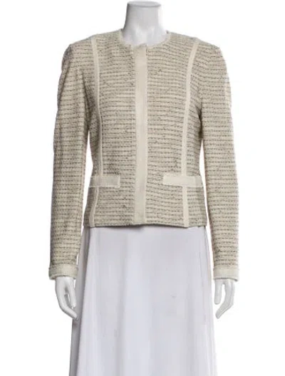 Pre-owned St. John Couture Tweed Pattern Evening Jacket In Neutral