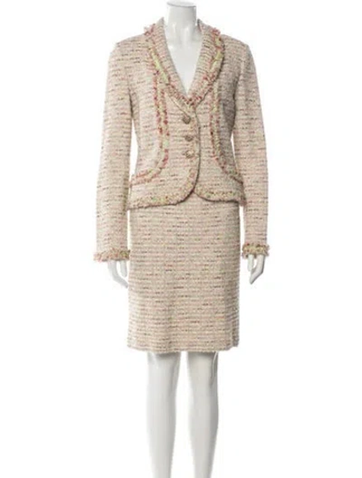 Pre-owned St. John Couture Tweed Pattern Glitter Accents Skirt Suit W/ Tags