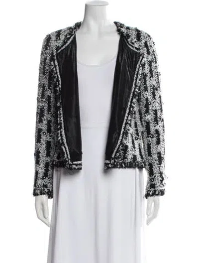 Pre-owned St. John Couture Tweed Pattern Jacket In Black