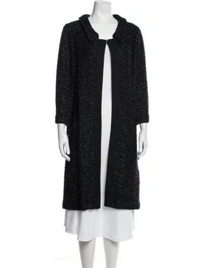 Pre-owned St. John Couture Tweed Pattern Jacket In Black