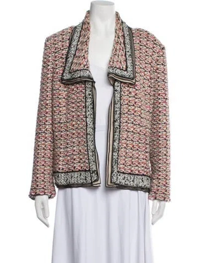 Pre-owned St. John Couture Tweed Pattern Jacket In Blue