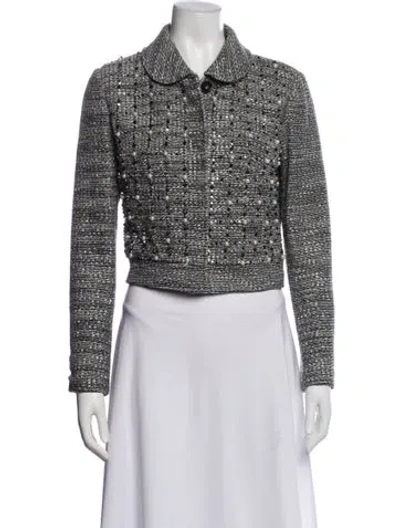 Pre-owned St. John Couture Tweed Pattern Jacket In Multi