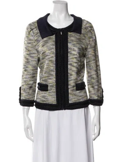 Pre-owned St. John Couture Tweed Pattern Jacket In Multi