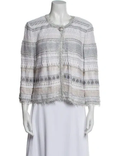 Pre-owned St. John Couture Tweed Pattern Jacket In Multicolor