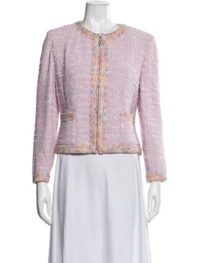 Pre-owned St. John Couture Tweed Pattern Jacket In Multicolor