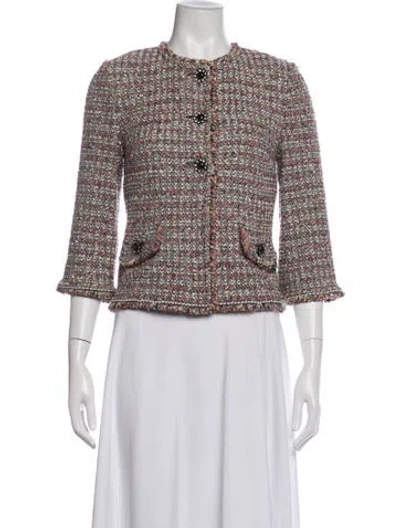 Pre-owned St. John Couture Tweed Pattern Jacket In Multicolor