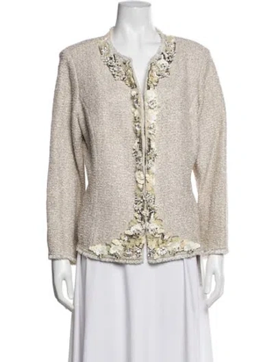 Pre-owned St. John Couture Tweed Pattern Jacket In Multicolor