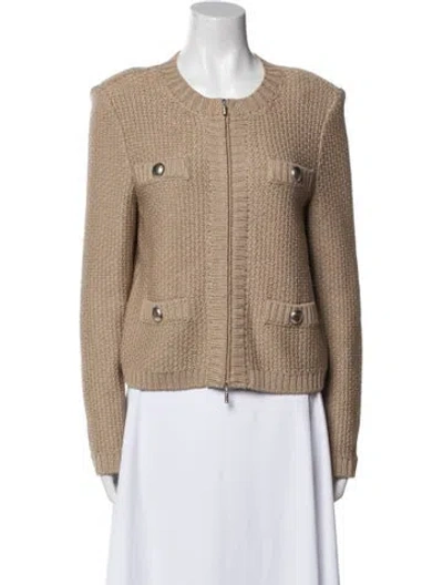 Pre-owned St. John Couture Tweed Pattern Jacket In Neutral