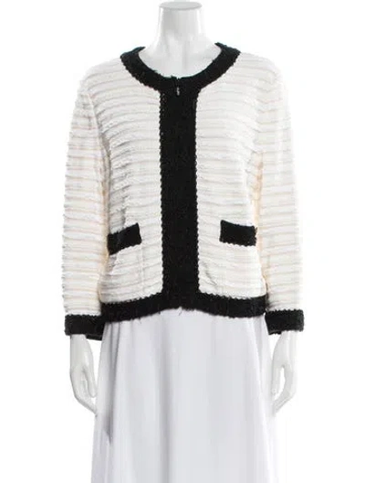 Pre-owned St. John Couture Tweed Pattern Jacket In Neutral
