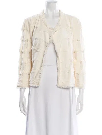 Pre-owned St. John Couture Tweed Pattern Jacket In Neutral