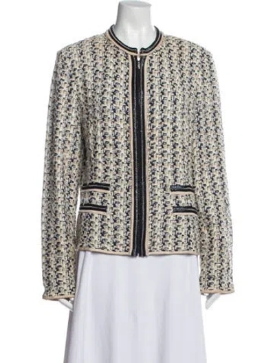 Pre-owned St. John Couture Tweed Pattern Jacket In Neutral