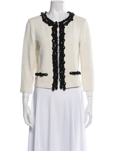 Pre-owned St. John Couture Tweed Pattern Jacket In Neutral