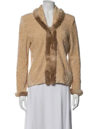 Pre-owned St. John Couture Tweed Pattern Jacket In Neutrals