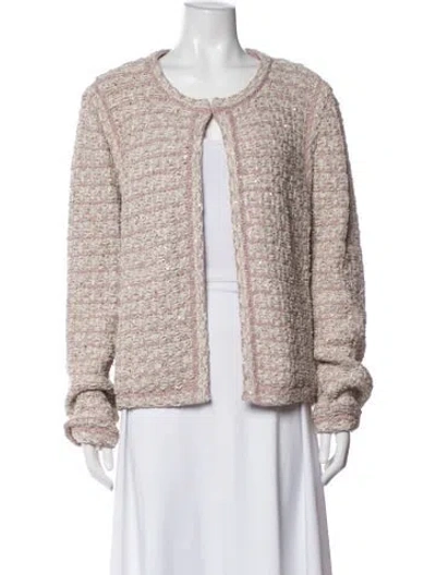 Pre-owned St. John Couture Tweed Pattern Jacket In Pink