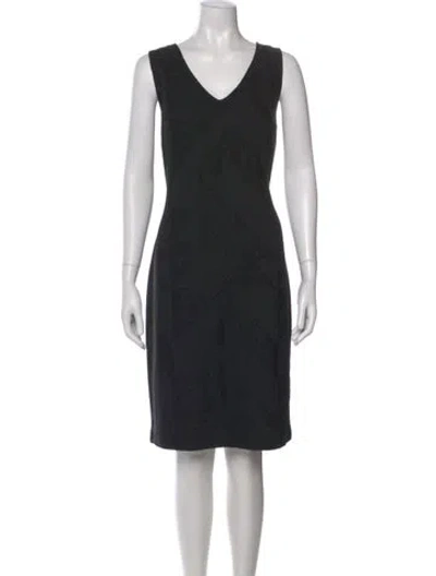 Pre-owned St. John Couture Tweed Pattern Knee-length Dress W/ Tags In Black