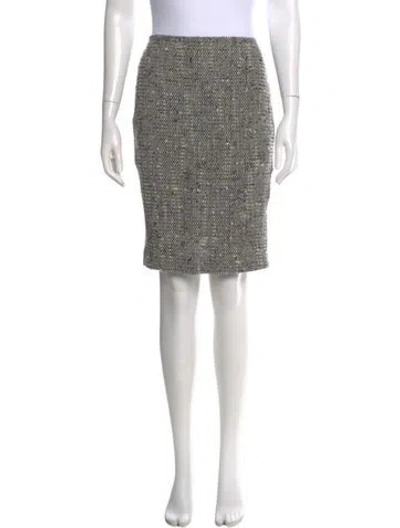 Pre-owned St. John Couture Tweed Pattern Knee-length Skirt In Gray