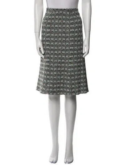 Pre-owned St. John Couture Tweed Pattern Knee-length Skirt In Multi