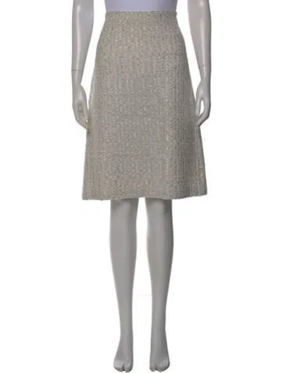 Pre-owned St. John Couture Tweed Pattern Knee-length Skirt In Neutral