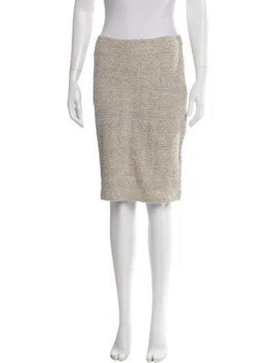 Pre-owned St. John Couture Tweed Pattern Knee-length Skirt In Neutral