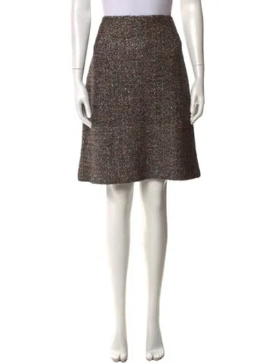 Pre-owned St. John Couture Tweed Pattern Knee-length Skirt In Neutral