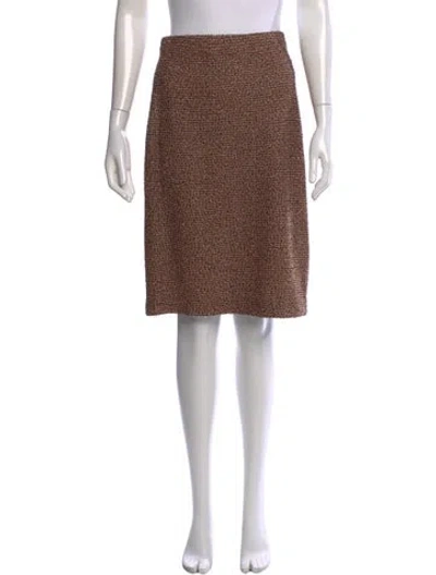 Pre-owned St. John Couture Tweed Pattern Knee-length Skirt In Neutral