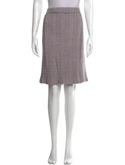 Pre-owned St. John Couture Tweed Pattern Knee-length Skirt In Purple