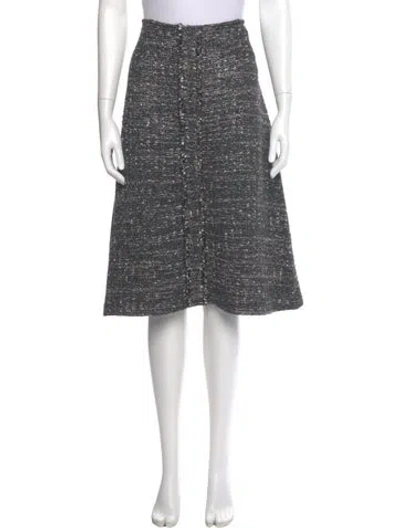 Pre-owned St. John Couture Tweed Pattern Knee-length Skirt In Silver