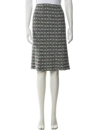 Pre-owned St. John Couture Tweed Pattern Knee-length Skirt W/ Tags In Black