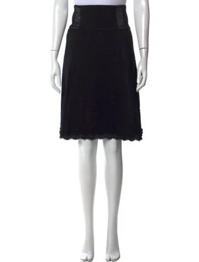 Pre-owned St. John Couture Tweed Pattern Midi Length Skirt In Blue