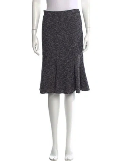 Pre-owned St. John Couture Tweed Pattern Midi Length Skirt In Grey