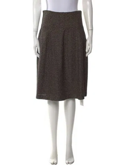 Pre-owned St. John Couture Tweed Pattern Midi Length Skirt In Multicolor