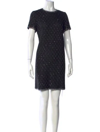 Pre-owned St. John Couture Tweed Pattern Mini Dress In Multi