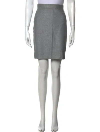 Pre-owned St. John Couture Tweed Pattern Mini Skirt In Grey